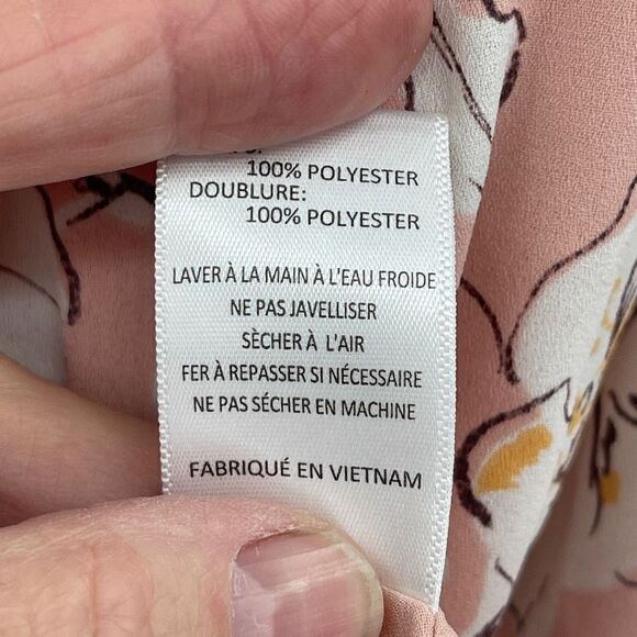 ASTR The Label Blush Ivory Deep V-Neck Floral Ruffle Blouse Size XS - Picture 5 of 7